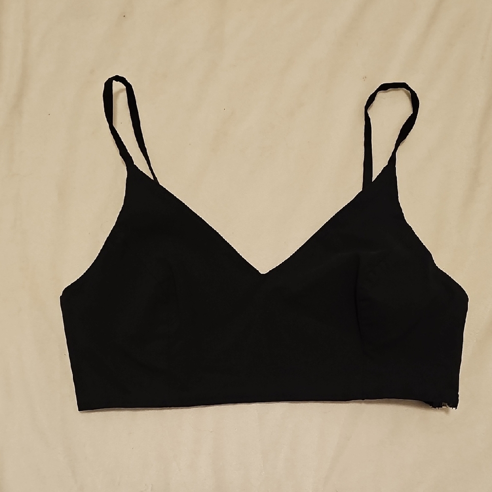 Black Side Zip Capi Crop Top